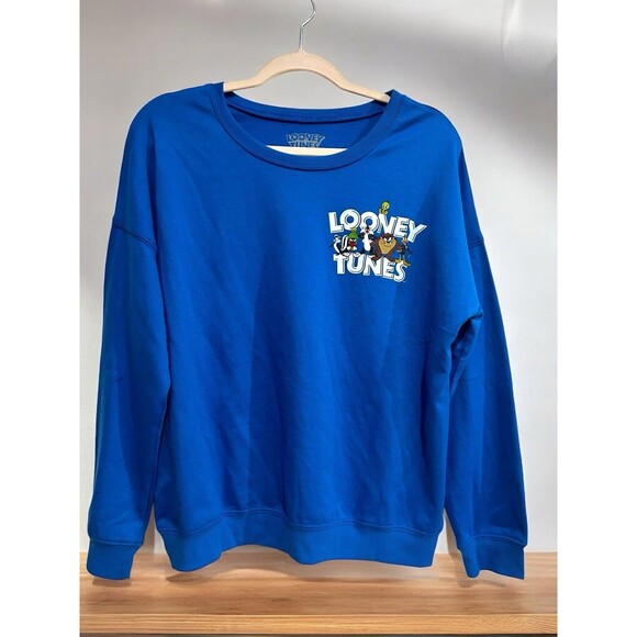 Looney Tunes Womens Blue Crewneck "Thats All Folks" Sweatshirt Size M - Picture 1 of 6